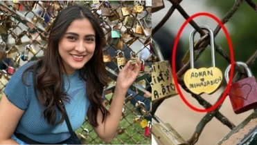 প্যারিসের সেতুতে স্বামীর নামে ‘প্রেম তালা’ দিলেন মেহজাবীন